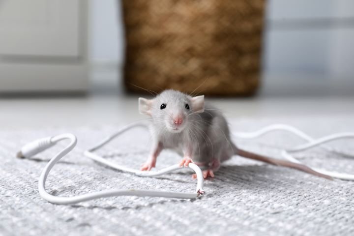 mouse eating a cord